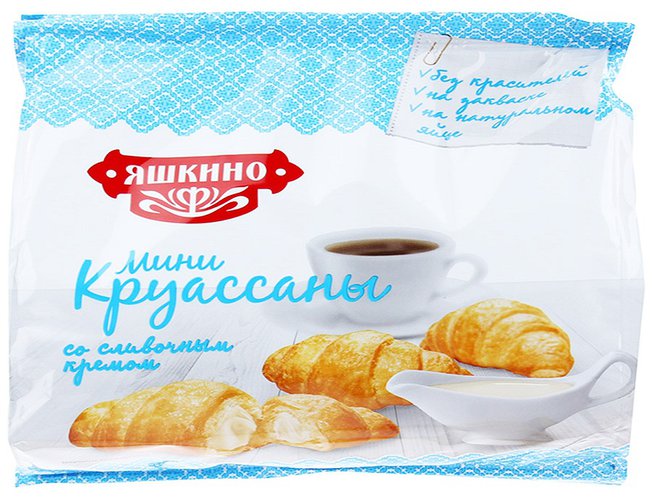 Круассаны мини Яшкино со сливочным кремом 180г - Lochin
