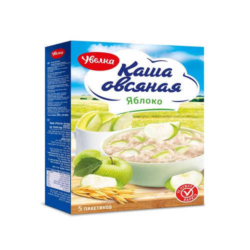 Каша овсяная Увелка быстрого приготовления с яблоком 5*40г - Lochin