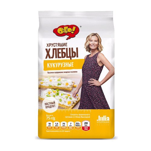 Хлебцы Ого! кукурузные без дрожжей и сахара 75г - Lochin
