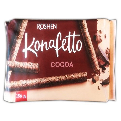 Вафельные трубочки Roshen "Konafetto Cocoa" с начинкой крем-какао 156г ...