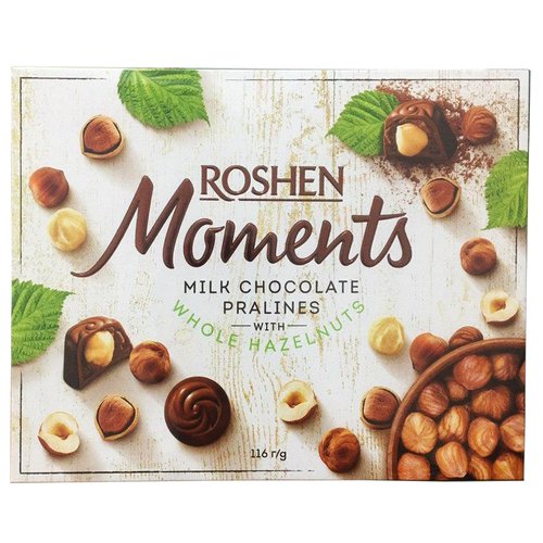 Шоколадные конфеты Roshen Moments с целым фундуком 116г - Lochin