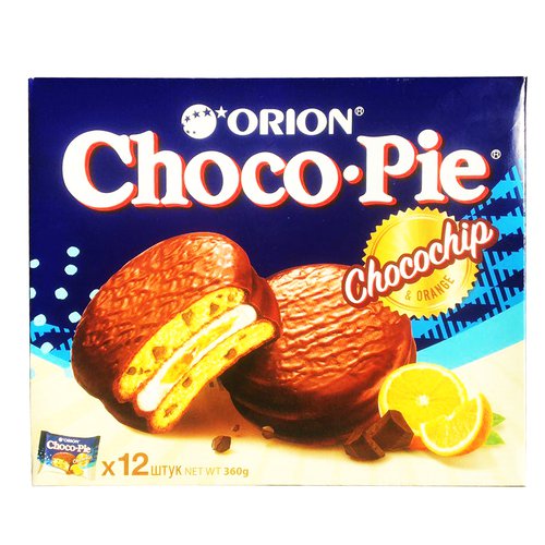 Печенье Orion Choco-Pie chocochip & orange 12 штук по 30 г - Lochin