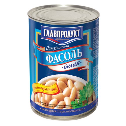 Фасоль главпродукт белая натуральная жб 410г (4606180015870)