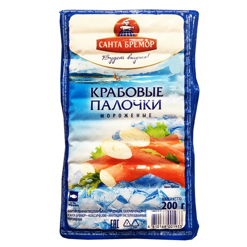Палочки крабовые Санта Бремор классические мороженые 200г - Lochin
